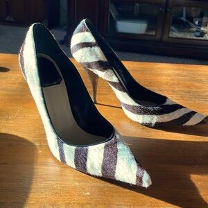 CHRISTIAN DIOR Zebra-print Ponyhair Pumps